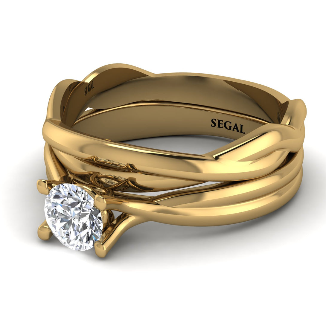 Mattaching wedding band for Solitaire Twist Shank Diamond Ring - Eleanor No. 20